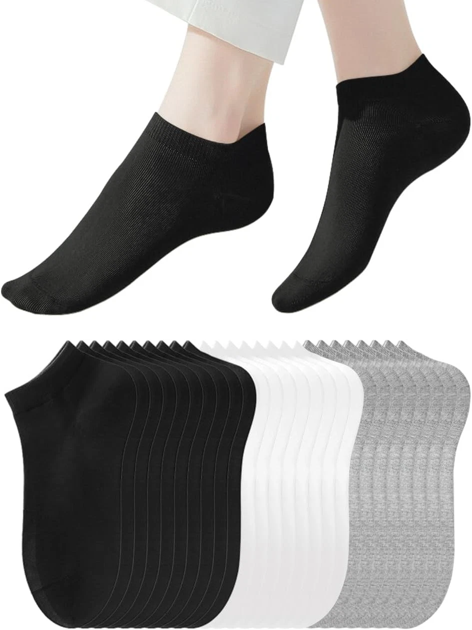 14 Pairs Women Ankle Socks Low Cut Athletic Running Threadless No Show Pack