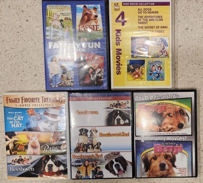 Lot 16 Family DVDs Secret of Nimh Lassie Black Beauty Babe Cat In Hat Benji +