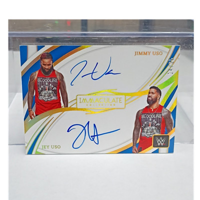 2022 Panini Immaculate WWE Dual Autographs Jimmy Uso Jey Uso DA-USO 14/25