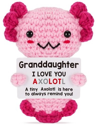 Granddaughter Gifts from Grandma, Grandpa Grandparents, Crochet Axolotl, Best...