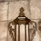 2 Gold Burwood Hanging Lantern Wall Pocket Homco Planter Floral 585-1 19.5”x9.5” — photo 7