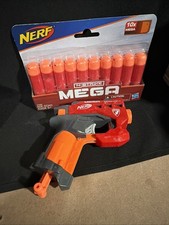 Nerf Mega Big Shock Gun With Unopened 10pk Mega Darts N Strike Works Great