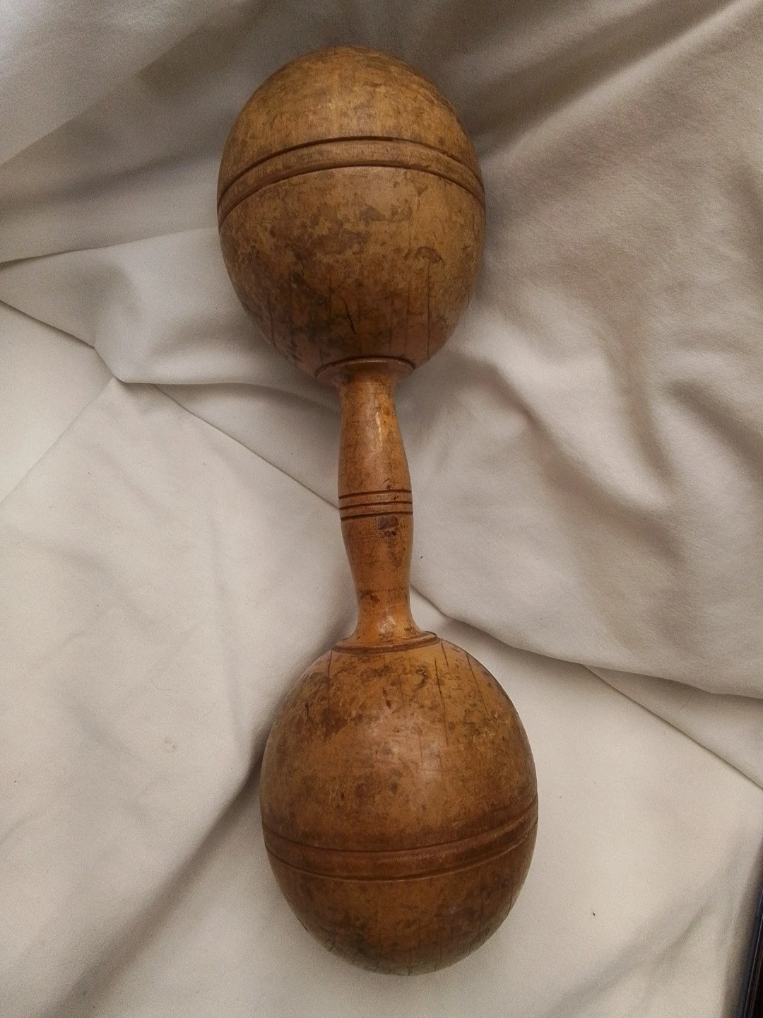 Pre World War 2 Solid Wood Dumbbell Maple? 1.10 1/2 Lb.