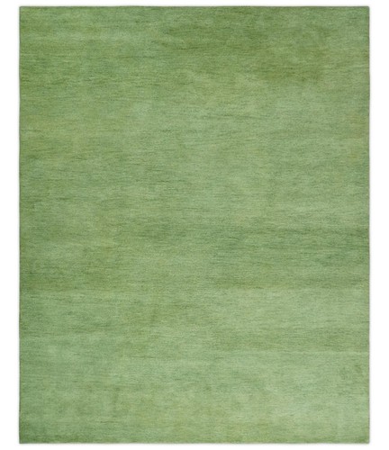 Hand Tufted 8x10 Green Shaded Texture Solid wool area rug - DD/CPT20 - Picture 2 of 11