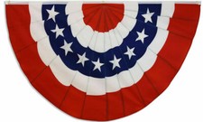 USA Pleated Fan Flag 3X5 Feet American US Bunting Flags Half 5X3 Fan Banner 100D