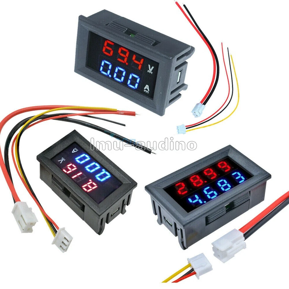 DC 100V 10A/50A Voltmeter Ammeter Dual LED Digital Volt Amp Meter Gauge 3/4bit