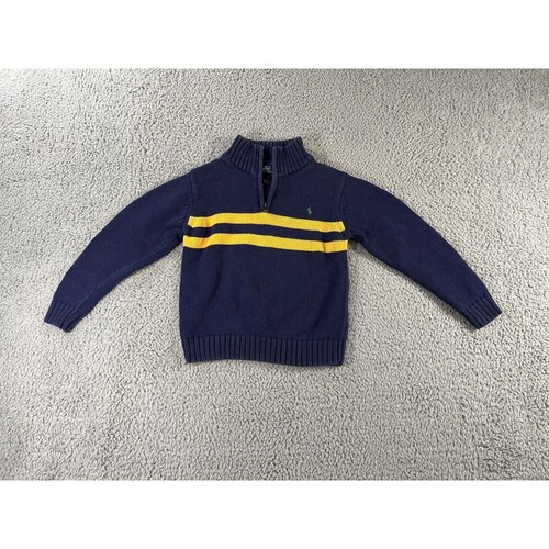 Polo Ralph Lauren Sweater Boys 6 Small Pony Quarter Zip Mock Neck Thick Pullover