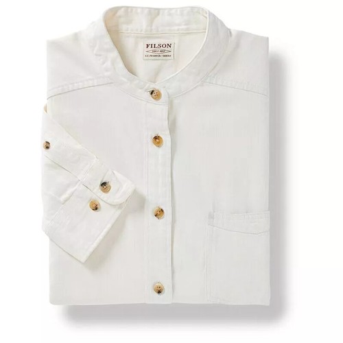 Camisa vaquera Filson para mujer 20049639 blanca Jean cuello banda lavado bandas CC - Imagen 2 de 9