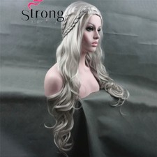 StrongBeauty Long Wavy Silver Blonde Cosplay wig Costumes Hair Women's Wigs