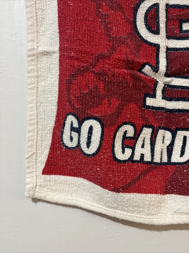 St Louis Cardinals Rally Towel Go Cardinals Red White Blue 16.5 x 15 Inches Used - Image 4 of 4
