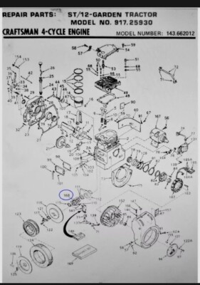 Carburetor on Sears ST/12-Garden tractor Tecumseh cast iron engine Carb Lawn