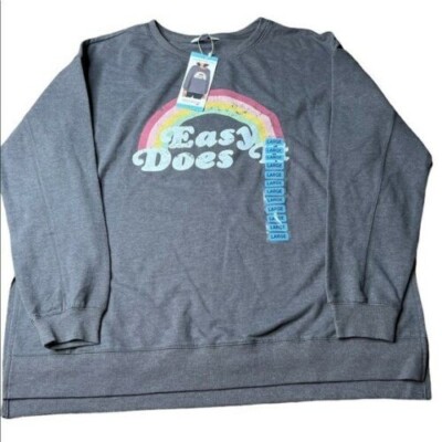 Wildfox Statement Sweatshirt Charcoal Easy Does It Size Large
