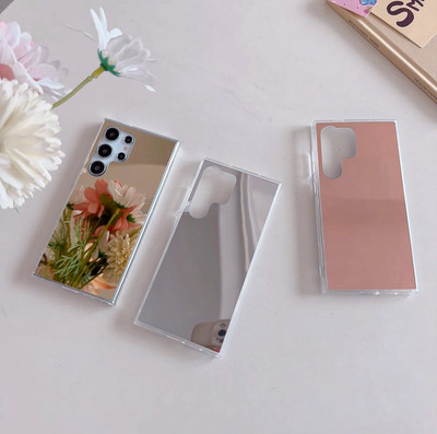 Glossy Mirror Back Case Cover For Samsung S24 FE S23 S22 Ultra S20 Plus A52S A15