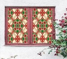 3D Red Flower O2145 Window Film Print Sticker Cling Stained Glass UV Block Fa