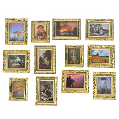 Dollhouse Miniature 1:12 Mini Decorative Accessories Antique Frame Oil Pai_YH