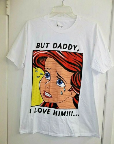 Disney Womens Large The Little Mermaid Ariel But Daddy I Love Him Comic T Shirt Ebay