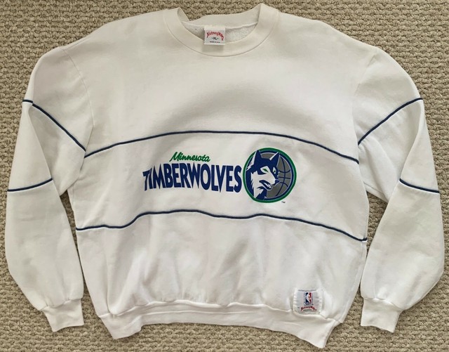 Vtg Nutmeg Mills Minnesota Timberwolves Crewneck Sweatshirt Pullover 