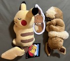 Pokemon Center Japan Original Limited Plush Doll Sleeping Eevee & Pikachu! NWT