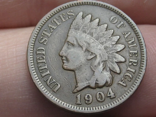 1904 Indian Head Cent Penny, VF/XF Details