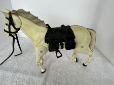 RARE VINTAGE MARX FULLY ARTICULATED PALIMINO HORSE MOVEABLE HEAD WITH SADDLE