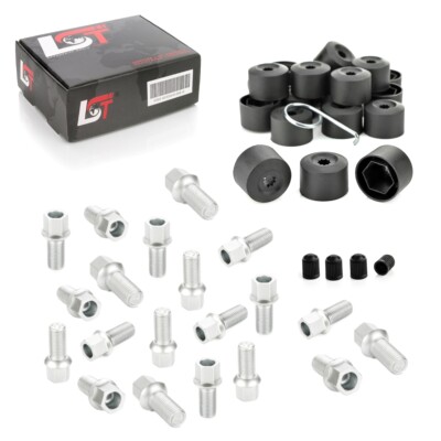 20x Radschrauben Kugelbund M14x1,5x27 Abdeckkappen für AUDI A4 B5 B6 B7 B8 B9