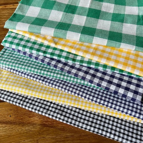 Gingham Check 100% Cotton Lightweight Fabric, 93 cm wide, Price per 1 metre - Picture 2 of 19