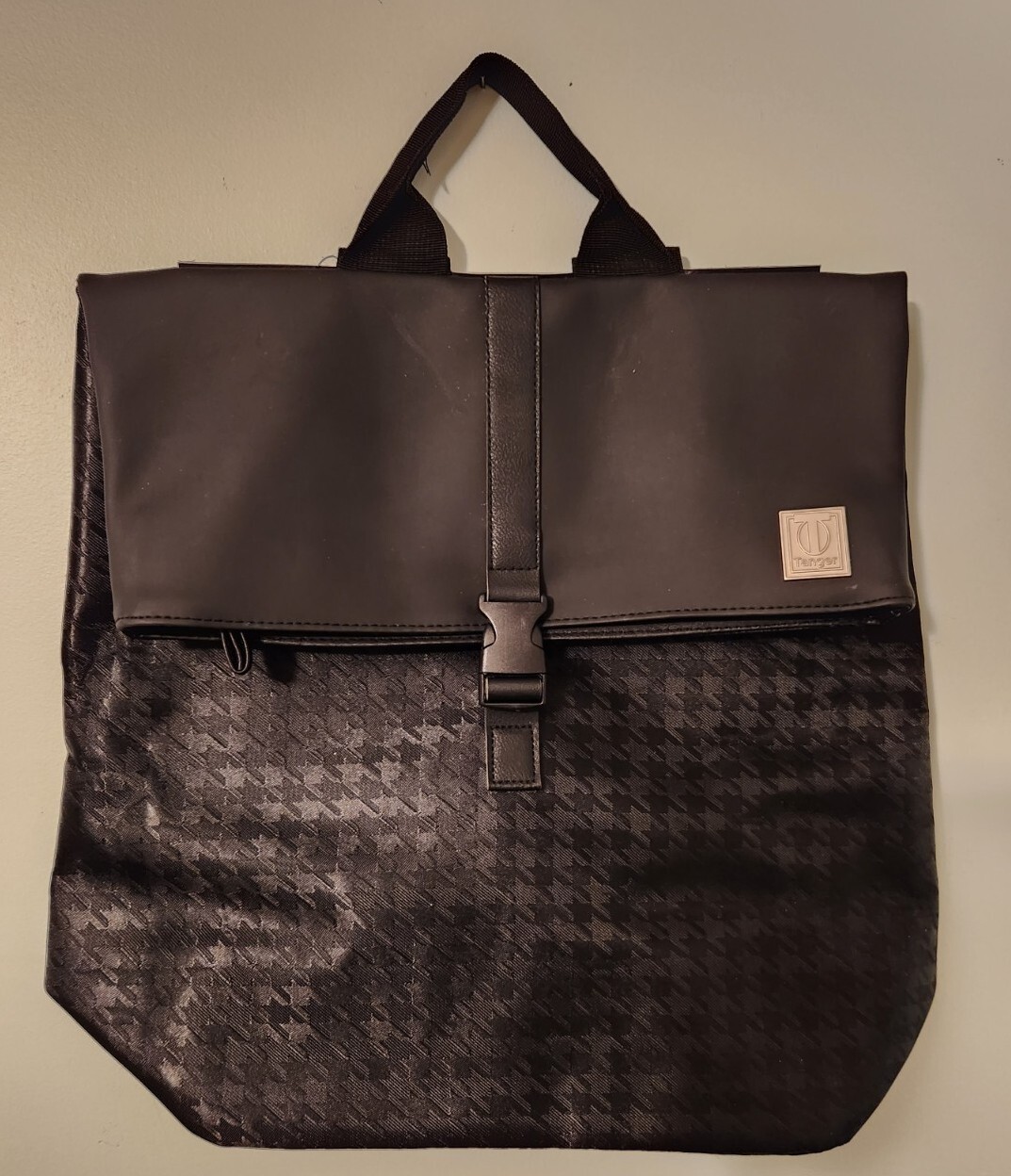 Tanger black houndstooth patterned backpack, look… - image 1