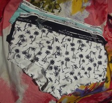 3 NEW NAUTICA NT9277 3PKH PLUS SIZE SIGNATURE WAIST COTTON BOYSHORT PANTIES 1X