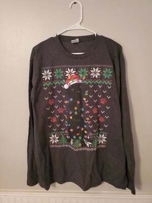 Black Lab Christmas Long Sleeve Size 2XL  On Port And Company Tag BE27