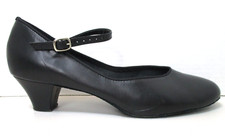 So Danca Character Dance Shoes Women 10 Black Ballroom Mary Jane 1.75" Heel