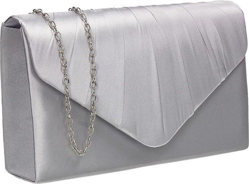 Womens Satin Party Prom Wedding Evening Clutch Bag Purse, Size: 22 x 14 x 5.5 cm