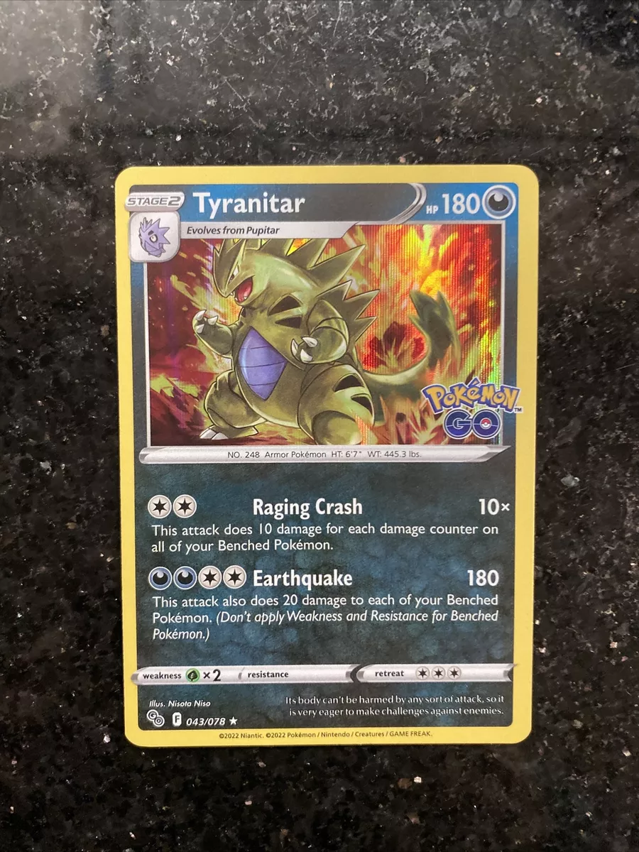 Carta Pokemon Go Tyranitar (043/78) Foil Brilhante