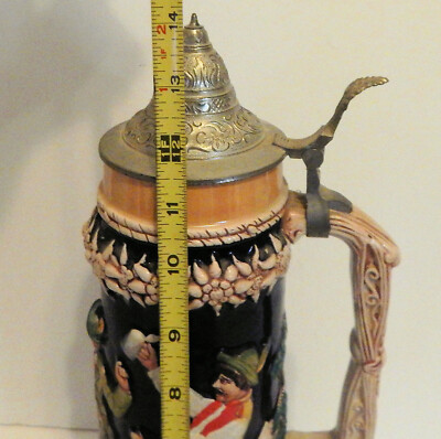 Vintage 1950s Gerz Large 1.5L Hand Painted West Germany Beer Stein