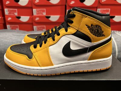 Air Jordan 1 Mid “Taxi” Black Toe Yellow Pollen - Men's Size 10 | eBay