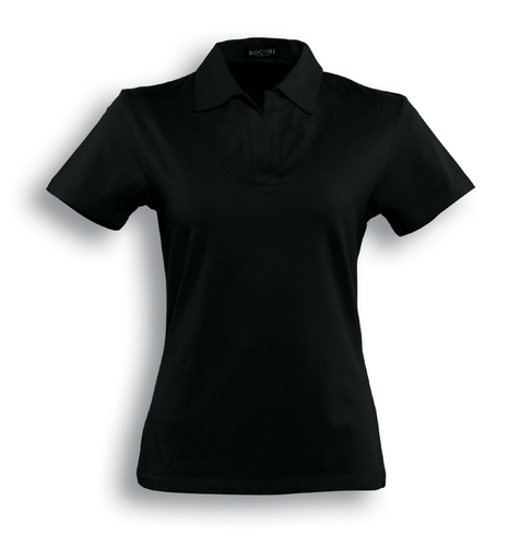 Ladies Womens Stretch Fitted 90% Cotton 10% Spandex Jersey Knit Casual Polo Tops - Bild 3 von 6