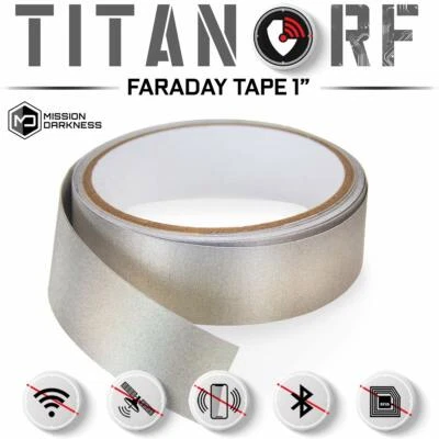 MISSION DARKNESS TitanRF Faraday Tape - 1in W x 10ft L Conductive Adhesive Roll