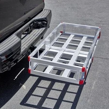2" Hitch Mount Cargo Carrier Rack Aluminum RV Truck Luggage Basket 500lb