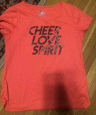 Justice Girls Top Cheer Shirt Tee Short Sleeves Size:20 EUC