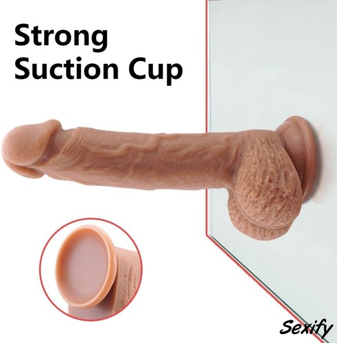 8" Large Big Dildo Dong Realistic Penis Cock Suction Cup Balls Adult Sex Toy - Picture 9 of 23
