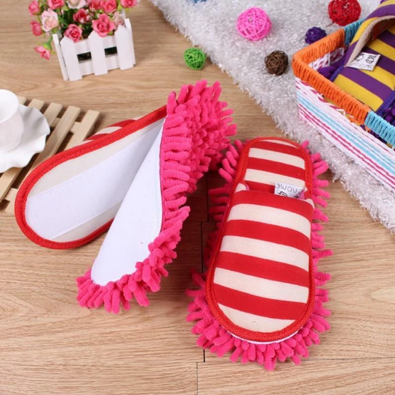Esfregão de chão unissex chinelos de limpeza antiderrapante casa sapato destacável inverno - Imagem 2 de 3