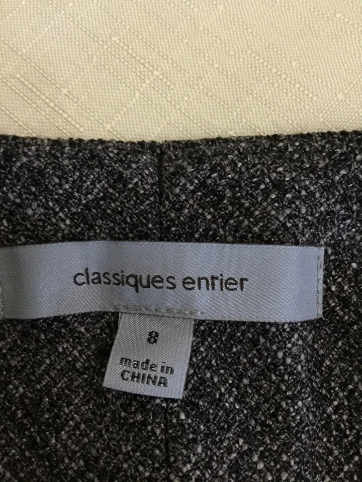 Твид Черный Белый Брюки Подкладка Поли Смесь 8 Прямые Штанины 8 Classique Entier  - Изображение 3 из 4