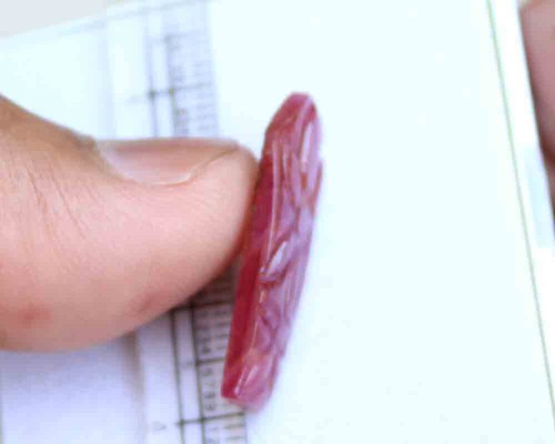 13.00 Ct Natural African Ruby Loose Gemstone 11.5*27 mm Carved Leaf 1 Pcs - Picture 3 of 5