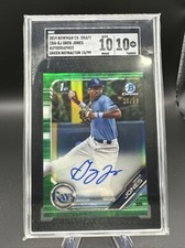 Greg Jones Auto Rookie Card RC SGC 10 /99 2019 Bowman Chrome Draft Refractor 