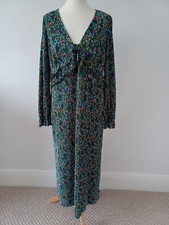 ASOS DESIGN Crinkle Floral Print Midi Dress UK 14 