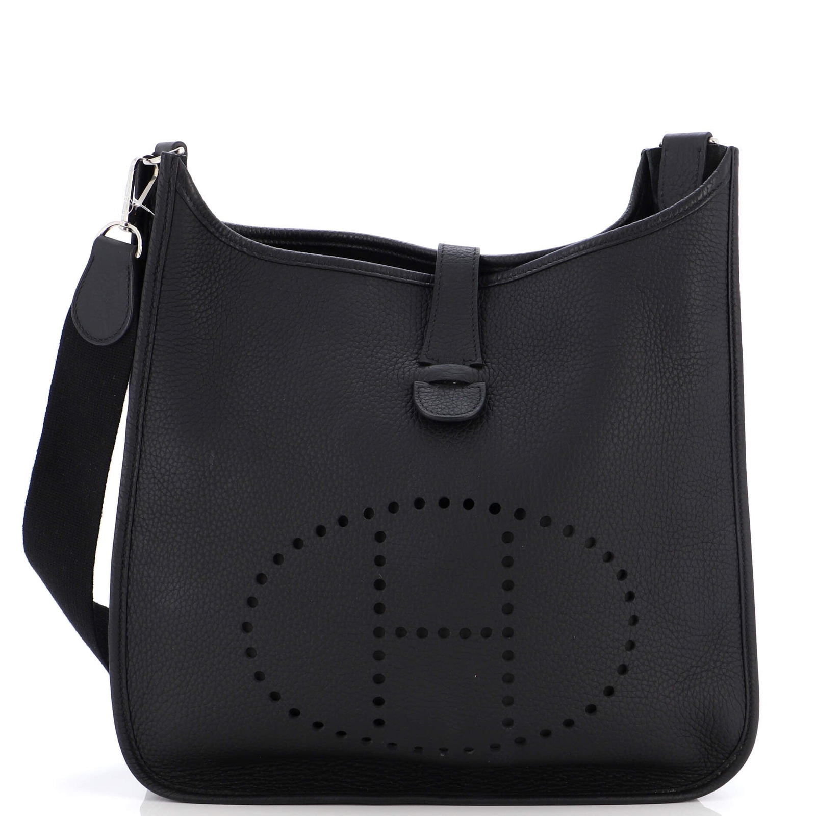 Hermes Evelyne Bag Gen III Clemence GM Black Gem