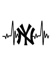 New York Yankees Heartbeat Vinyl Decal Window Truck Sticker Laptop