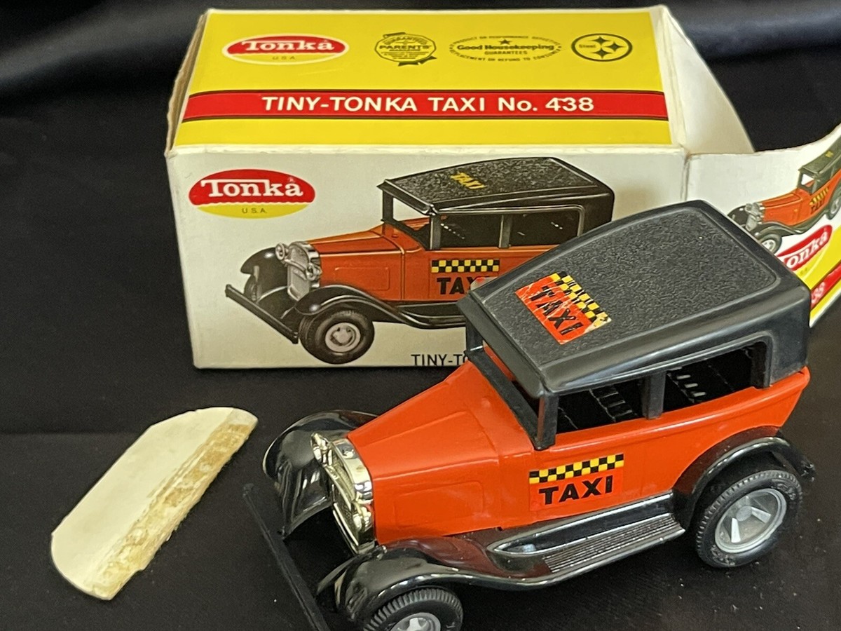 Vintage 1970's Tiny Tonka #438 Taxi 1:32 Scale Pressed Steel
