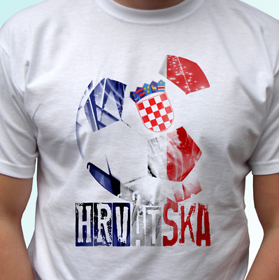 Kroatien Fußball Flagge weiß T-Shirt Hrvatska Majika Geschenk Tasse Oberteil Shirt alle Größen