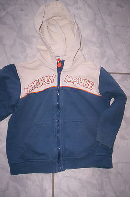 ''H&M'' Sweat-Jacke, blau-beige ''Mickie Mouse''   Gr.98