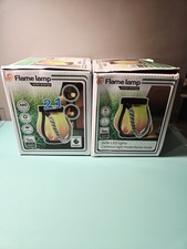 TWO - Flame lamp Solar LED Lantern Waterproof Portable Outdoor Camping Hanging